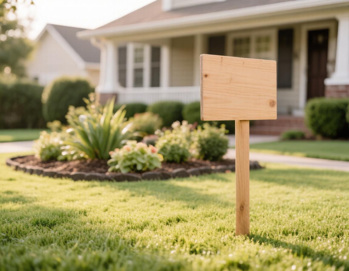 Freshly landscaped front yard of a home
